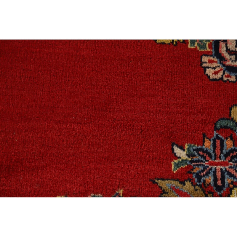 Hand Knotted Oriental 100% Wool Carpet Traditional Floral Red Sarouk Area Rug - 13' 7'' X 10' 7''