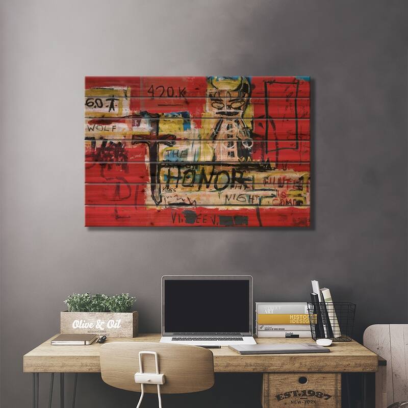 Honor Print On Wood by PinkPankPunk - Multi-Color