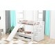 preview thumbnail 5 of 7, White Twin Over Full Bunk Bed with Two Drawers and Storage Staircase, Slide, High Guardrail, Ladder