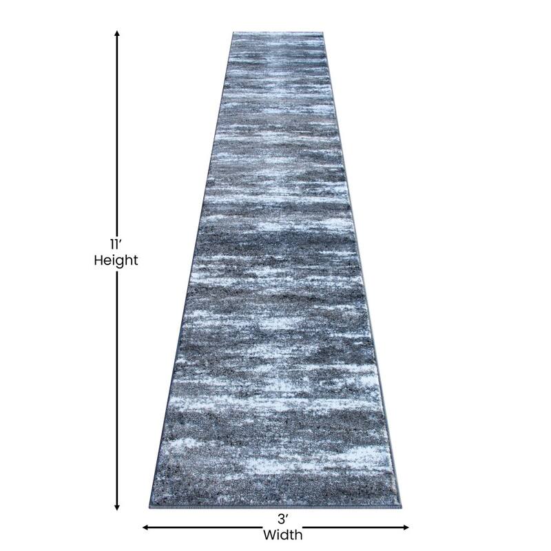 Distressed Motif Indoor Jute Back Olefin Area Rug