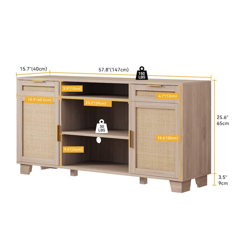 Moasis 58" Rattan TV Stand