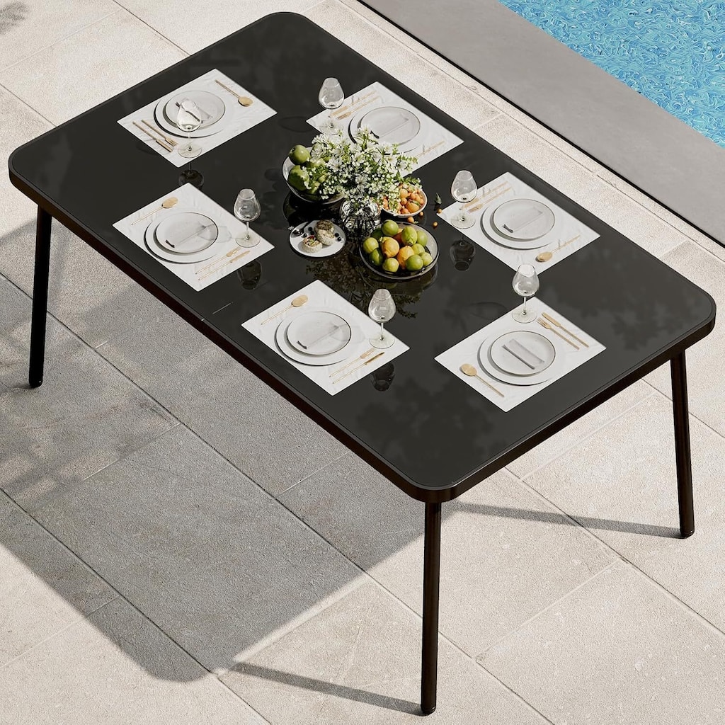 Garden Outdoor Patio Dining Table for 4 to 6 Person - N/A