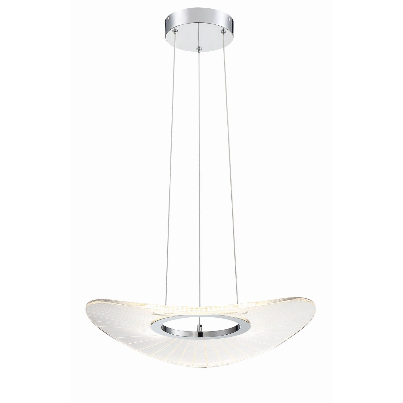 Kovacs P1782-L  Light Ray Single Light 20" Wide LED Abstract Chandelier - Chandeliers For Bedrooms by Overstock.com