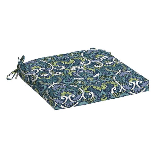 slide 2 of 18, Arden Selections Aurora Damask Outdoor 18 x 19 in. Seat Pad Sapphire Blue Leala Damask