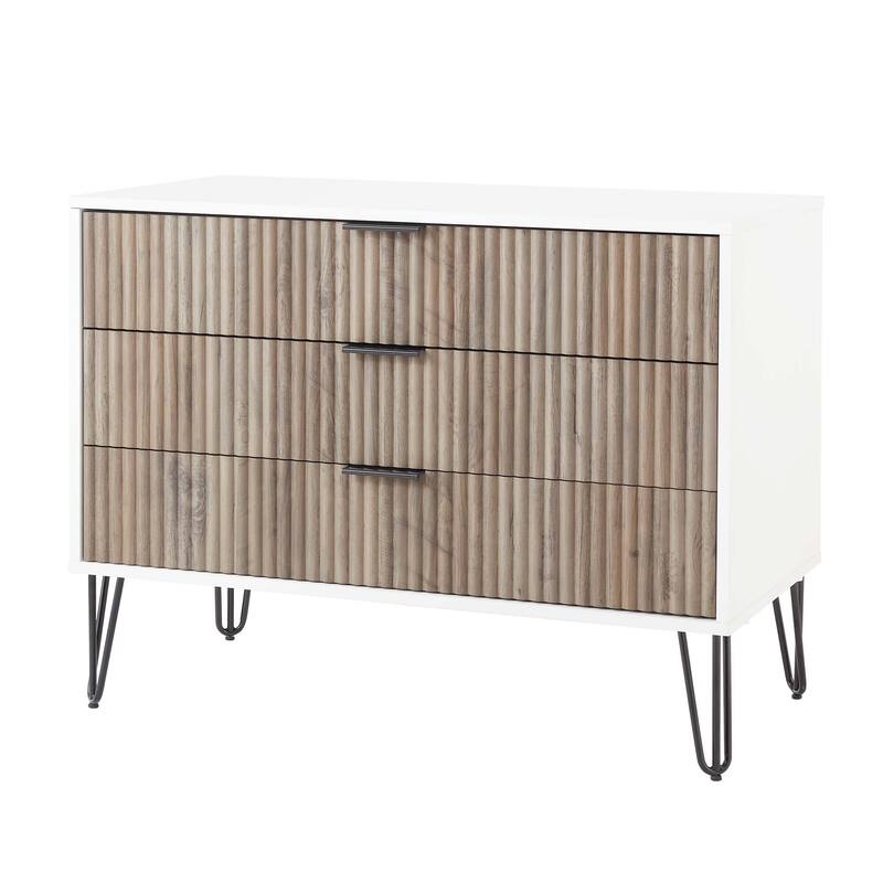Manhattan Comfort 2-Piece Dumbo Modern Standard 3-Drawer Dresse 2.0 Nightstand Set