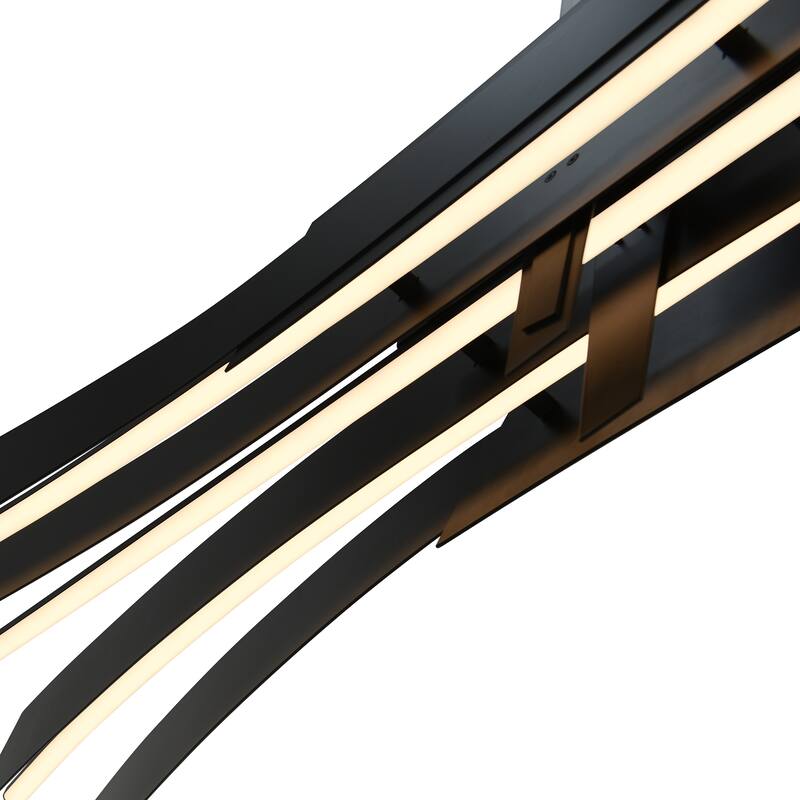 Solara Integrated LED 72in Black Chandelier