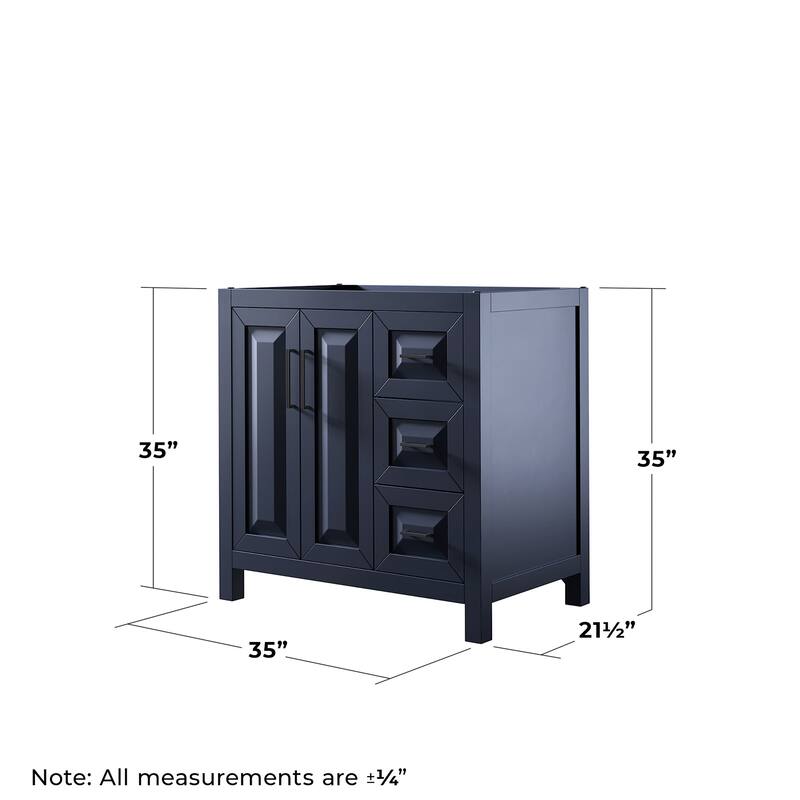 Wyndham Collection Daria 35" Single Free Standing Vanity Cabinet Only