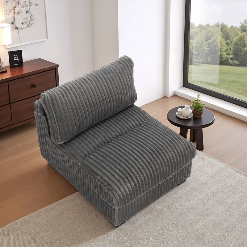 Cotton Flannel corner Sofa Armless Modular Sectional Sofa Seamless Combination