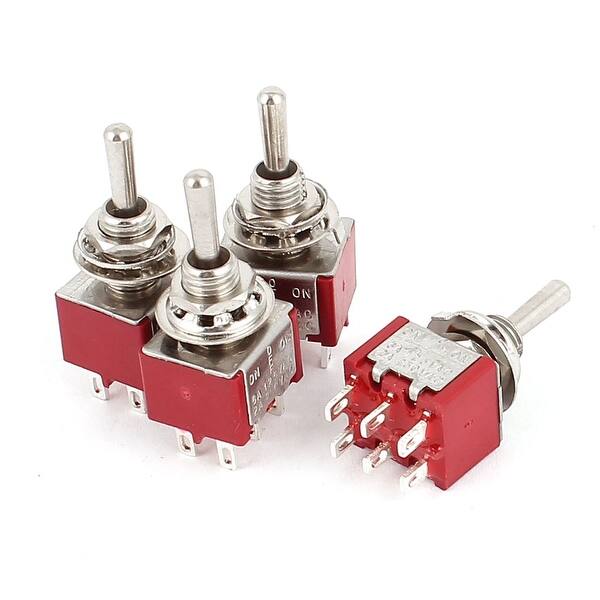 4 Pcs On Off On 3 Position Dpdt Latching Toggle Switch Ac 120v 5a 250v 2a Red