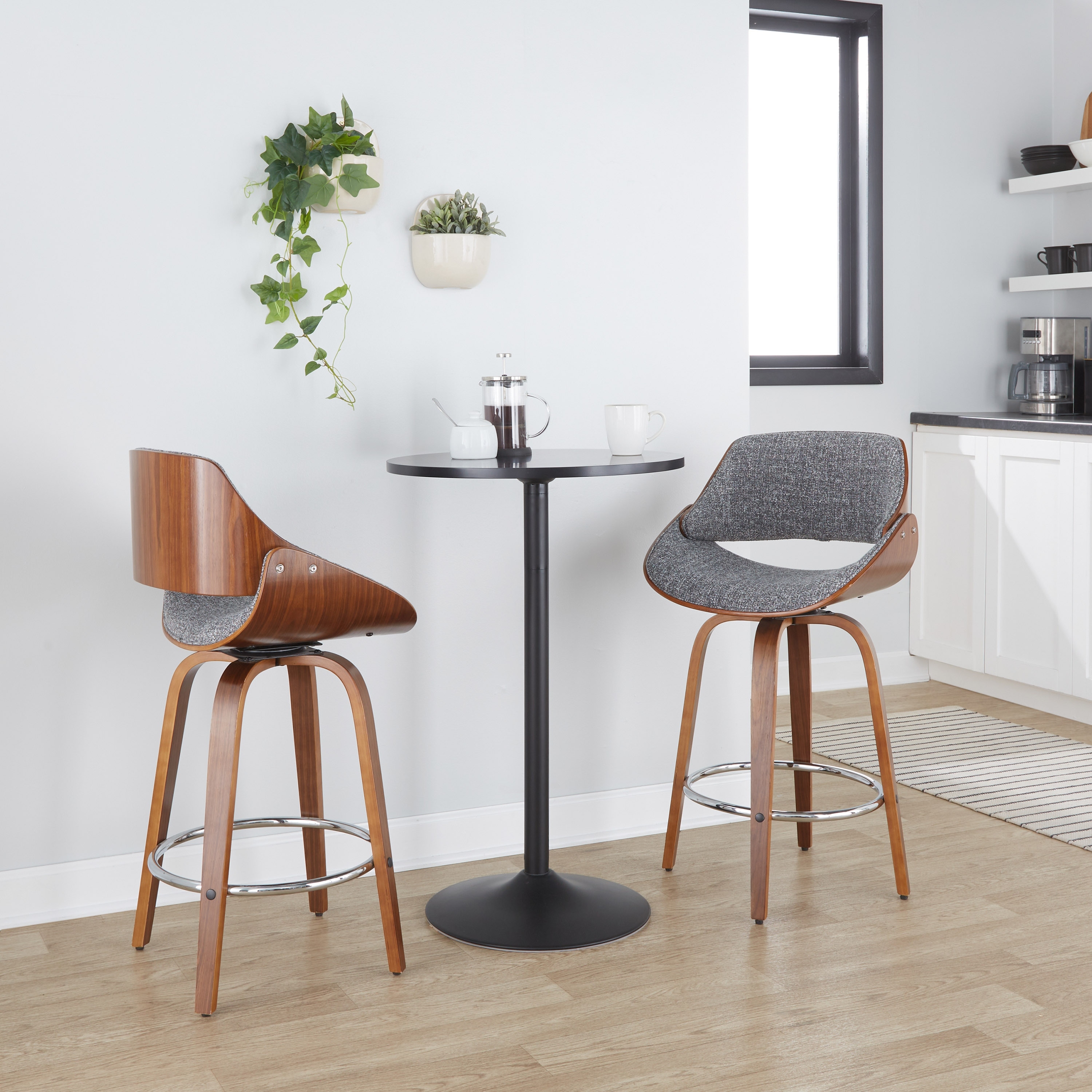 Carson Carrington Svetlana 26" Fixed-Height Counter Stool with Bent Wood Legs (Set of 2)