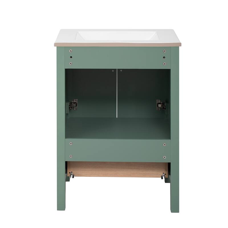 Bathroom Vanity with Sink Top Combo, Storae Cabinet with Soft Closing Doors, Single Sink Cabinet with Drawer and Storage Shelf