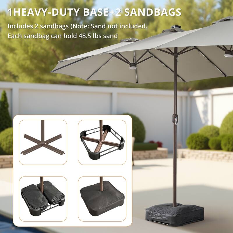 best rectangular patio umbrella Best Choice Products 8x11ft Rectangular Patio Umbrella w/ Crank,  Fade-Resistant 210G Polyester Fabric
