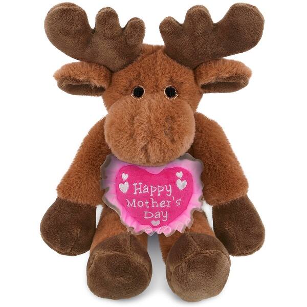slide 2 of 5, DolliBu Mother’s Day Super Soft Plush Long Leg Moose With Pink Heart - 10.5 inches