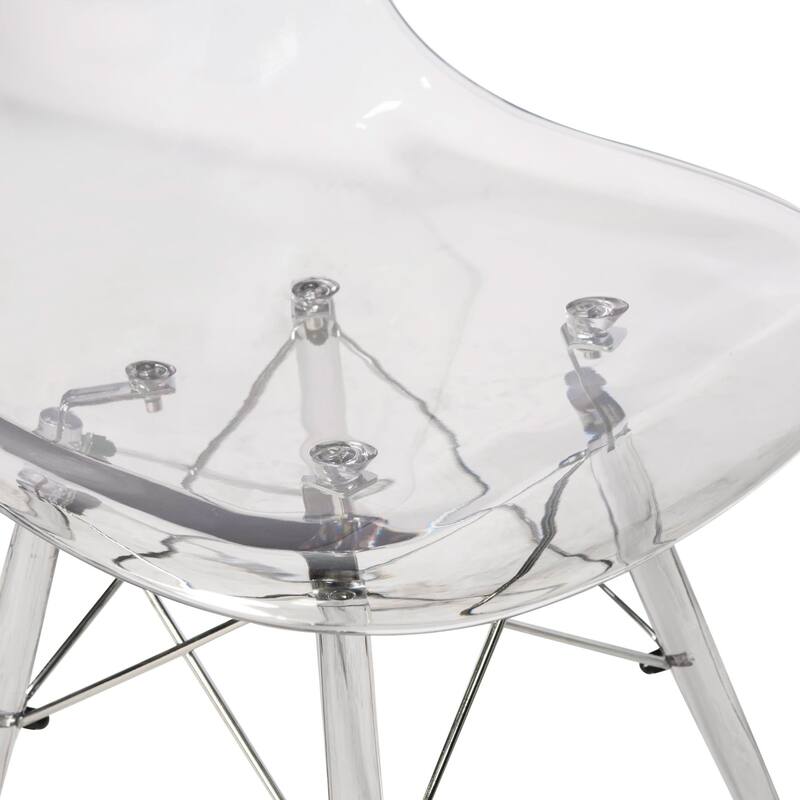 Crescro Dining Chair in Acrylic with Eifel Legs Design Banquet Side Chair (Set of 4) for Indoor and Outdoor - 32" Height