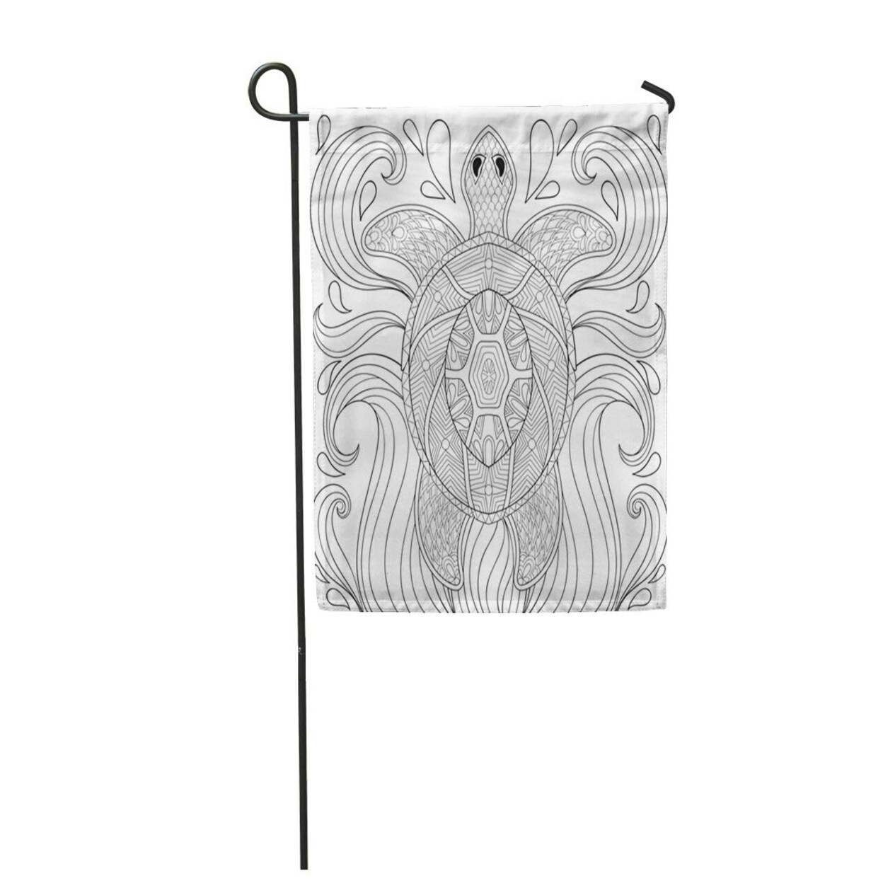 Shop Zentangle Turtle In Waves Freehand Sketch For Adult Antistress Coloring Pages Books Garden Flag Decorative Flag House On Sale Overstock 31394203,Sitting Anime Base