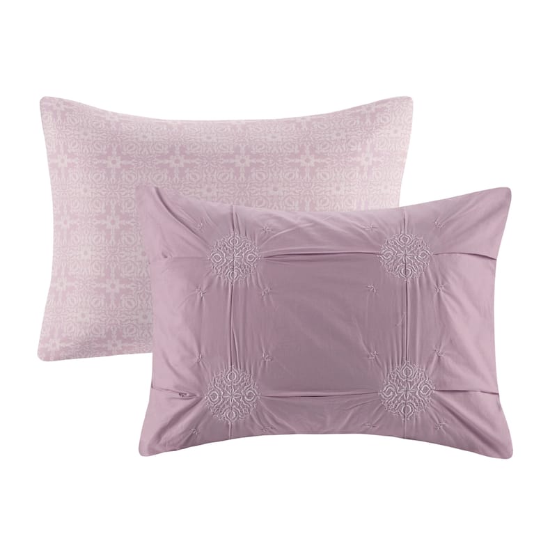 Madison Park Edna Embroidered Cotton Reversible Duvet Cover Set