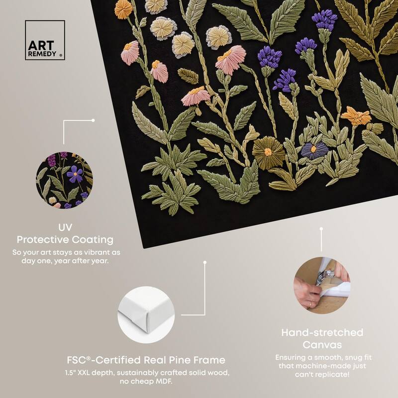 Fiber Flora on Fathomless Canvas by Art Remedy, Gallery Wrapped
