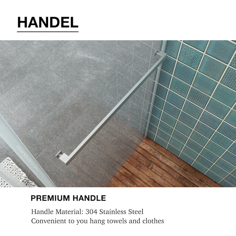48/60/72 in. W Sliding Frameless Shower Door in Chrome with Tempered glass