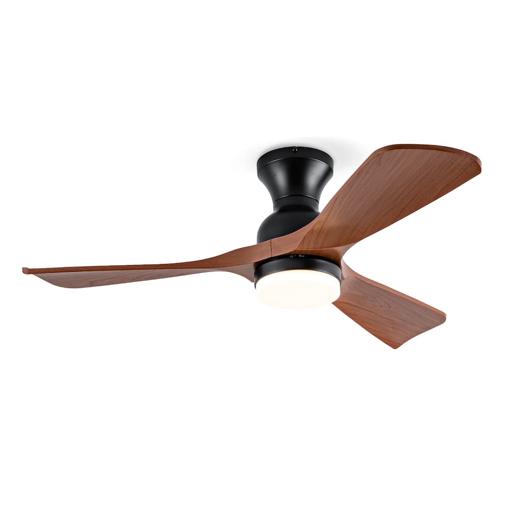 42 Inch Ceiling Fan with Lights Flush Mount Ceiling Fan with Remote Control, ABS Blades Modern Ceiling Fans, Quiet DC Motor