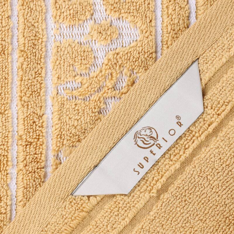 Superior Sadie Zero Twist Cotton Solid and Floral 9 Piece Towel Set