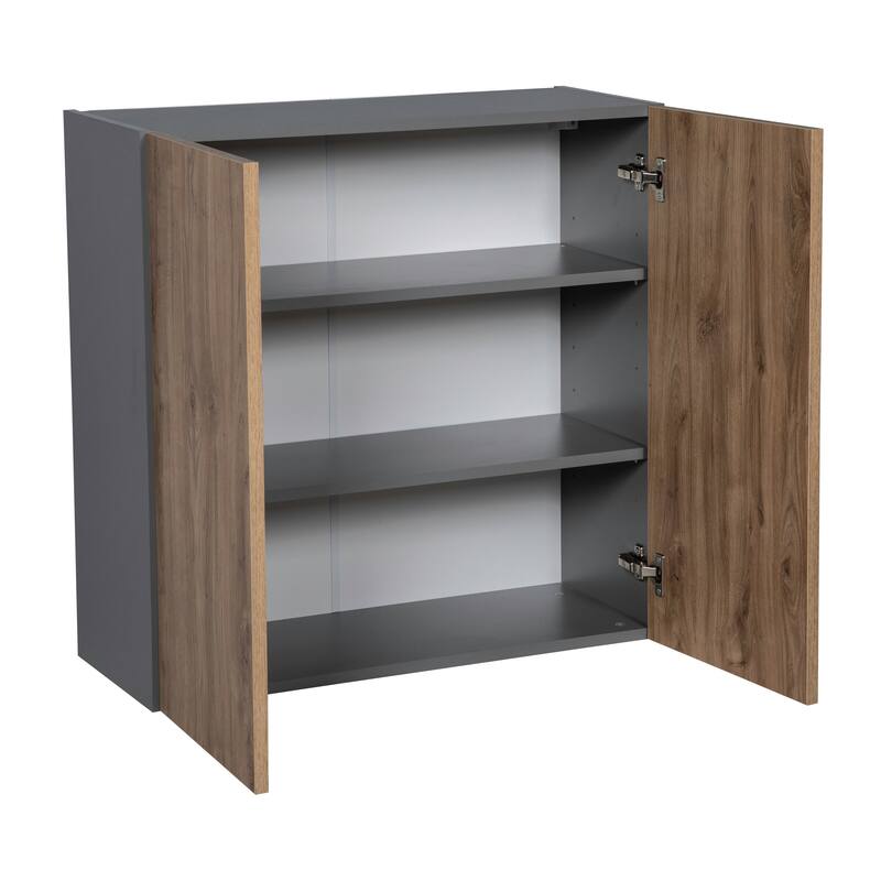 24" x 30" Wall Cabinet-Double Door-Grey - 24 x 30 x 12