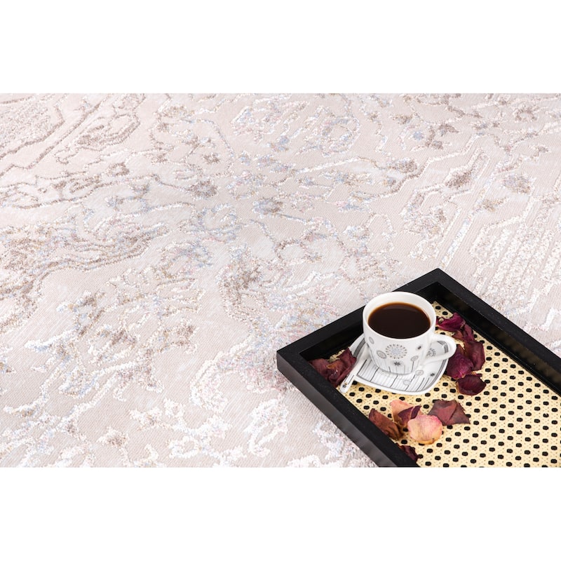 Liam Transitional Beige and Mustard Abstract Rug