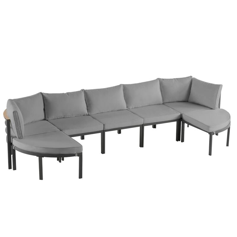 Modern Outdoor Sectional Sofa Set Patio Seating Group Outdoor Conversation Set with Cushions for Patio, Backyard, Garden