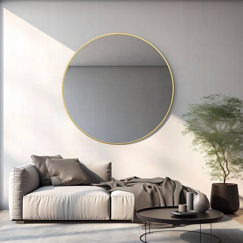Metal Framed Round Bathrrom Mirror