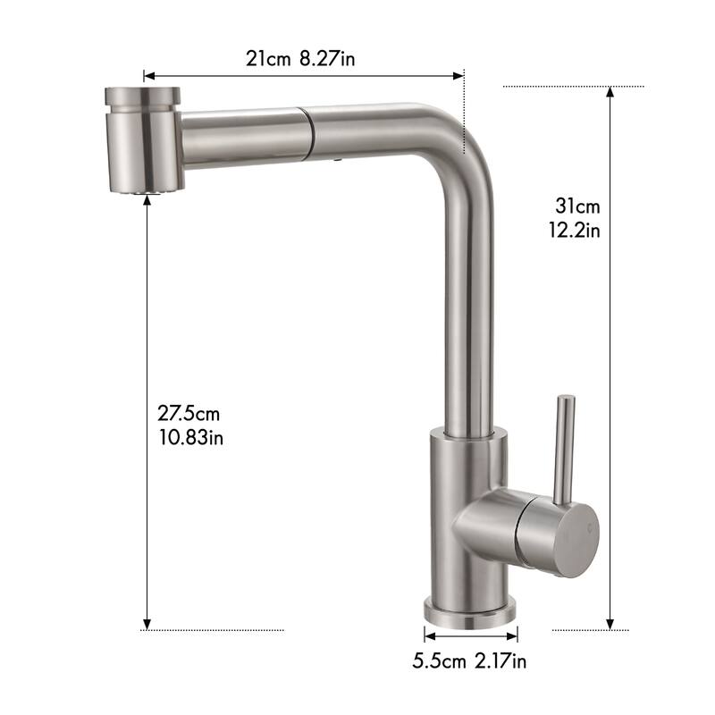 Pull-Down Kitchen Faucet with Sprayer - Mini Bar Prep Sink Faucet