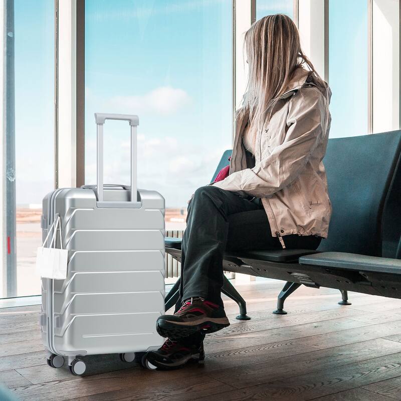 3 Piece (20/24/28 inch) PC Hardside Carry On Luggage Sets with Spinner Wheel and Retractable Handle, for Home Travel Luggage