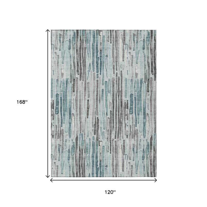 HomeRoots Striped Modern Rectangle Outdoor Rug
