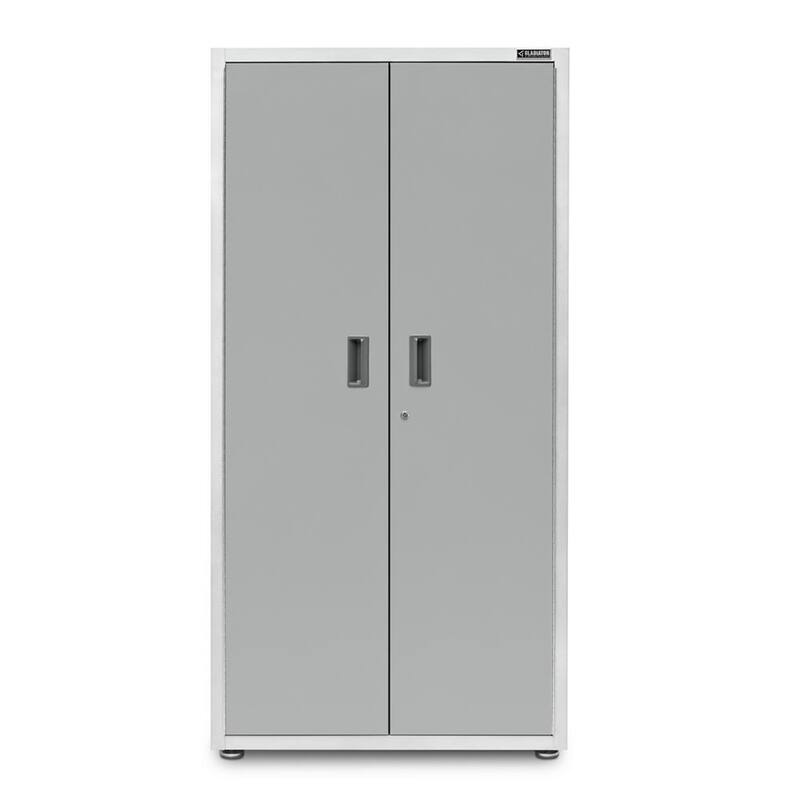 Gladiator GarageWorks, Ready-to-Assemble Large GearBox Cabinet - Hammered-White/Grey