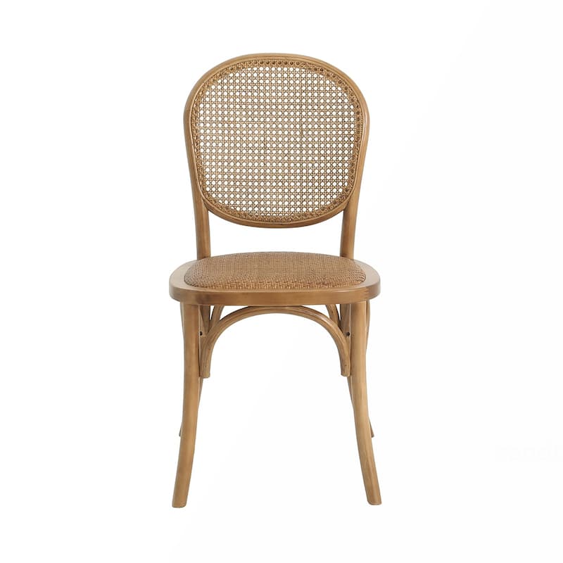 2PCS Wood Rattan Dining Chairs