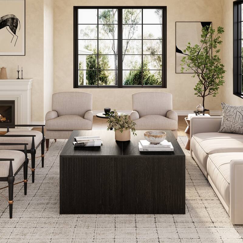 Mid-Century Modern Square Coffee Table, Living Room Bedroom Center Cocktail Accent Table