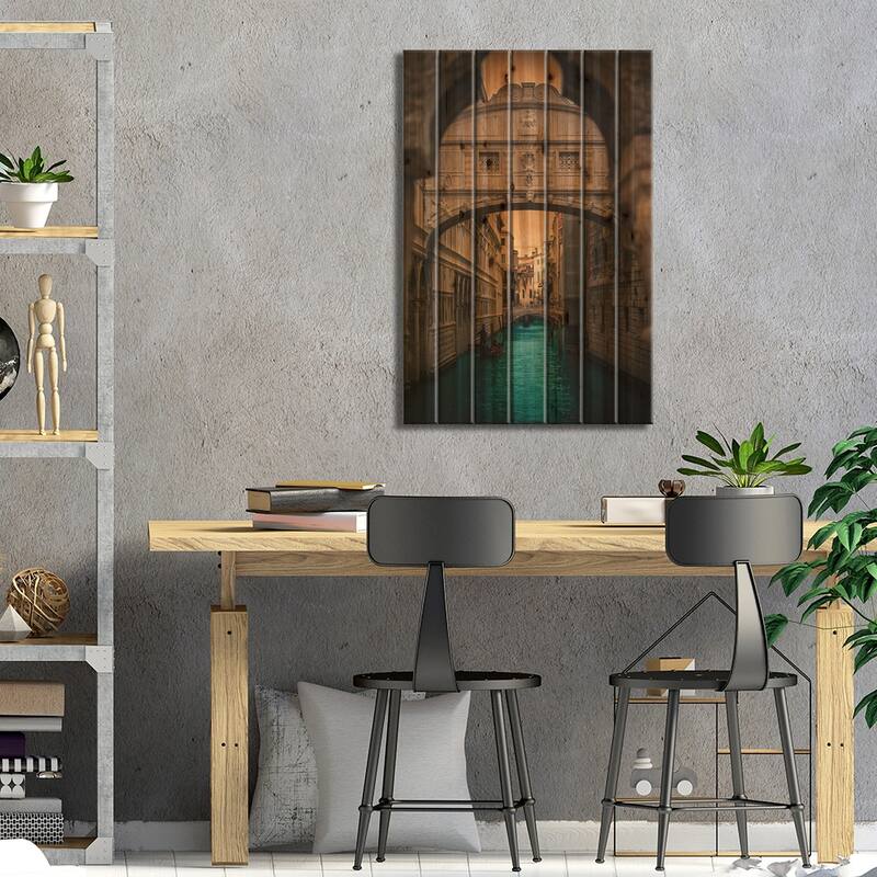 Ponte dei Sospiri, Venice Print On Wood by Enzo Romano - Multi-Color