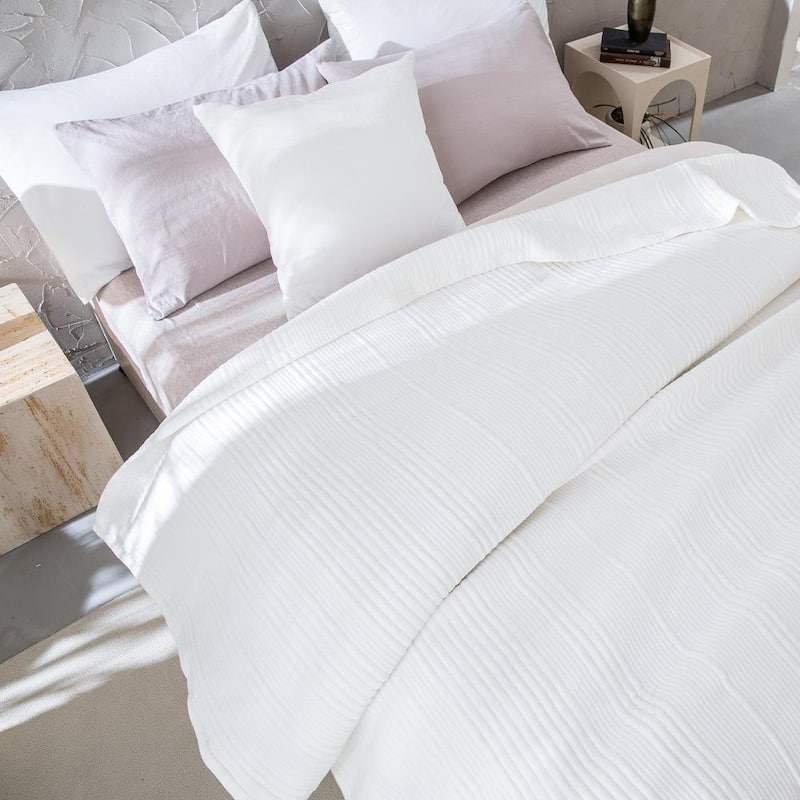Cotton Cloud Jersey Bed Blanket, Quilted Bedspread, Soft Coverlet