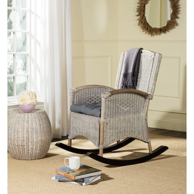 SAFAVIEH Secunda Antique Grey Rocking Chair - 25" x 35.4" x 40" - 25Wx35Dx40H