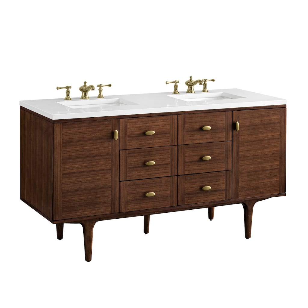 James Martin Vanities 670-V60D-3WZ Amberly 60" Double Basin Vanity Set