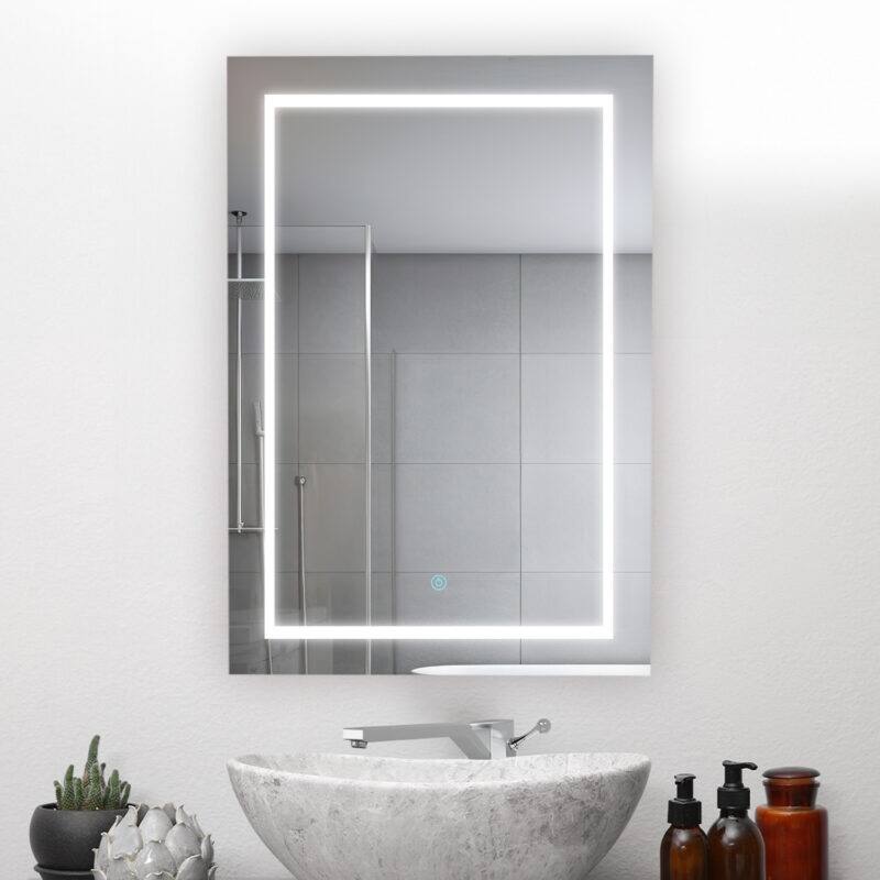 AQUADOM Royal Basic Q LED Medicine Cabinet, Defogger, 3X Vertically Adjustable Magnifying Mirror - 24"x30"x5"Left/Hinge