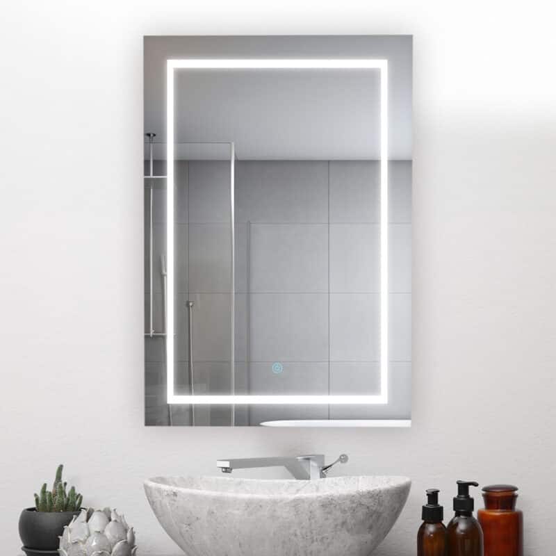 AQUADOM Royal Basic Q LED Medicine Cabinet, Defogger, 3X Vertically Adjustable Magnifying Mirror - 24"x30"x5"Left/Hinge