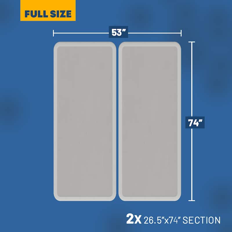 Box Spring Bed Base, 2" Wood Foundation, Quiet Noise Free, 2-Pieces Under Mattress-Support Box Spring, Fully Assembled, White
