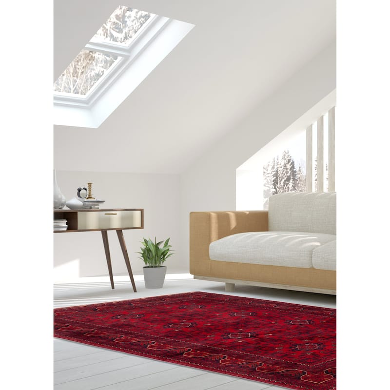 ECARPETGALLERY Hand-knotted Finest Khal Mohammadi Red Wool Rug - 4'5 x 6'6