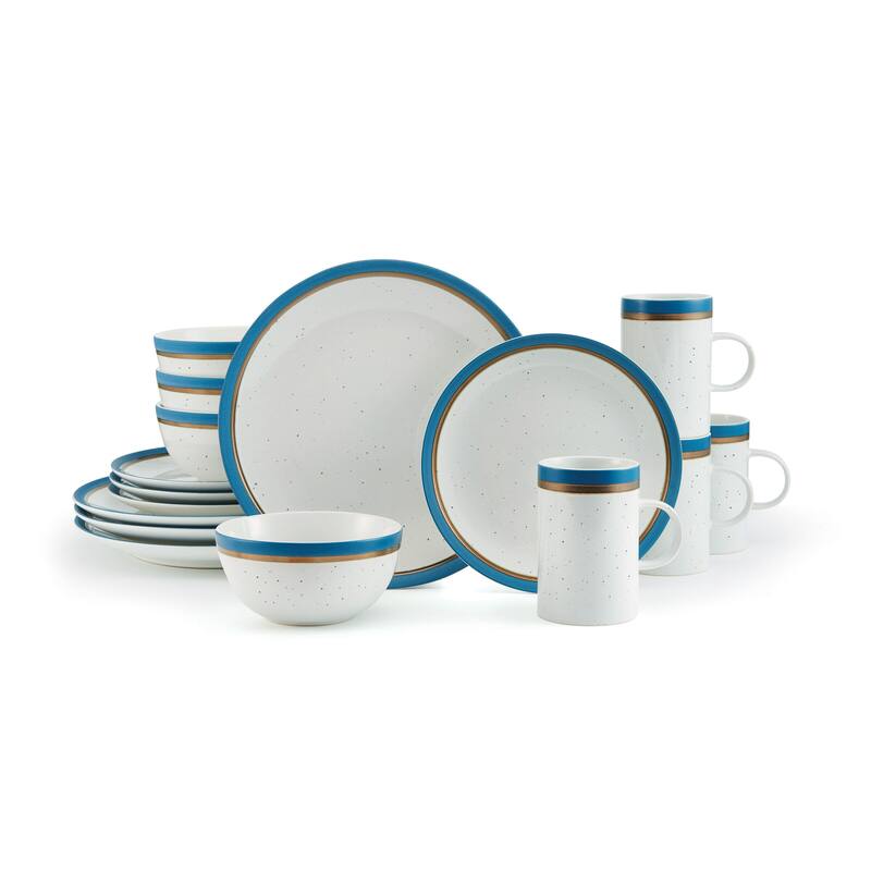 Pfaltzgraff Ezra Blue 16-Piece Dinnerware Set, Service for 4 - 16PC