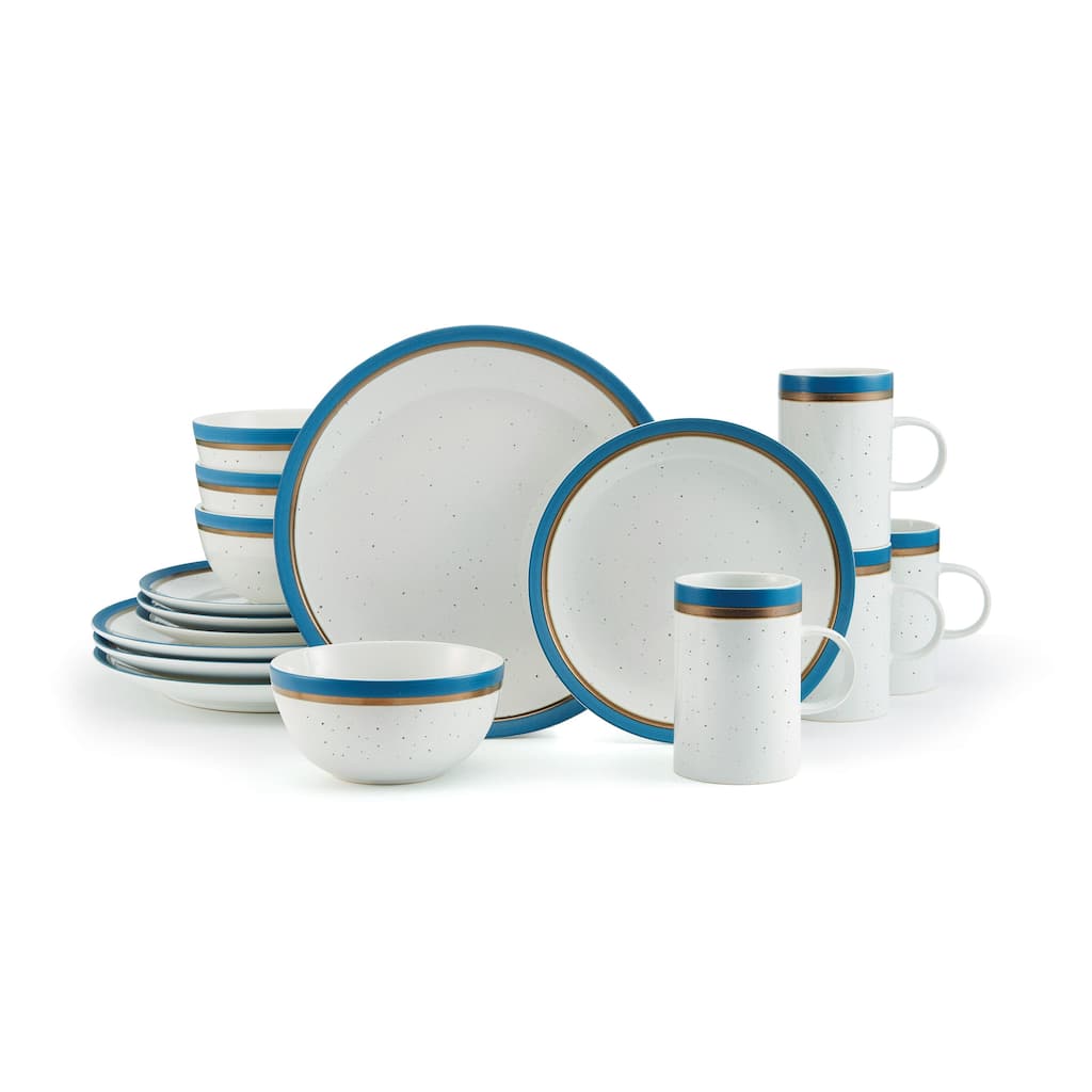 Pfaltzgraff Ezra Blue 16-Piece Dinnerware Set, Service for 4 - 16PC
