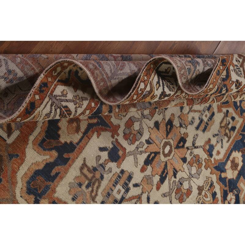 Orange Bakhtiari Persian Vintage Area Rug Handmade Wool Carpet - 7'0"x 10'4"