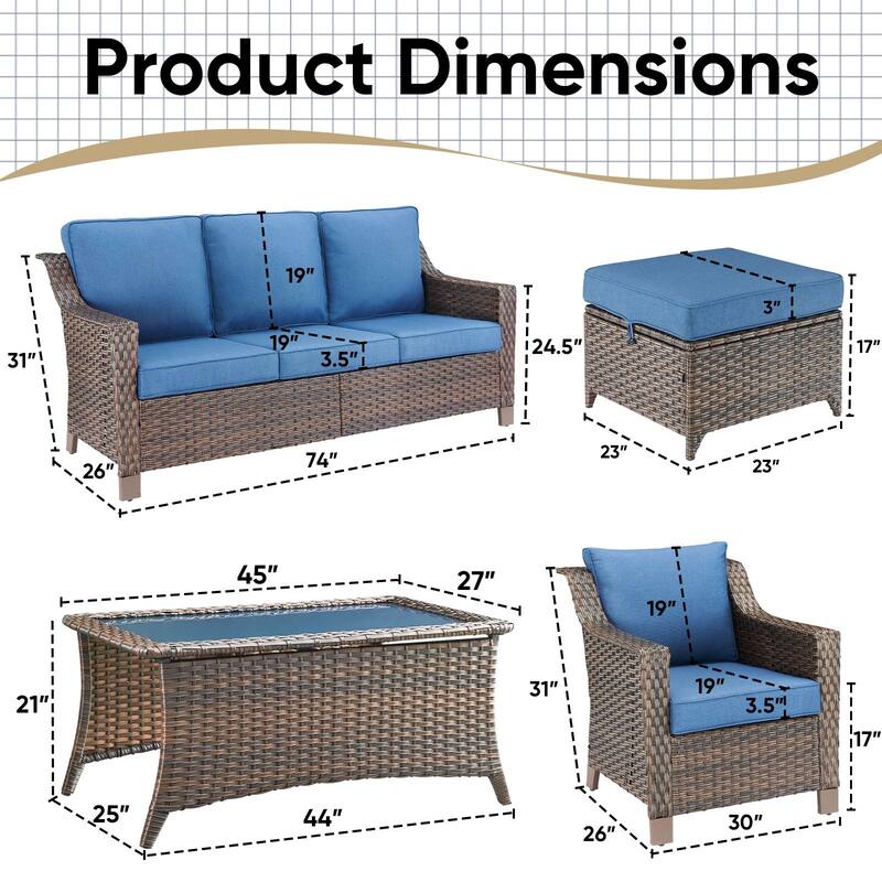 Outside Patio Sofa Chair with Cushions