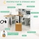 preview thumbnail 7 of 7, 2-Pieces White-Natural Wooden Kitchen Playset with Pull-out Drawer and Cabinets - 31" x 11.5" x 32" (L x W x H)