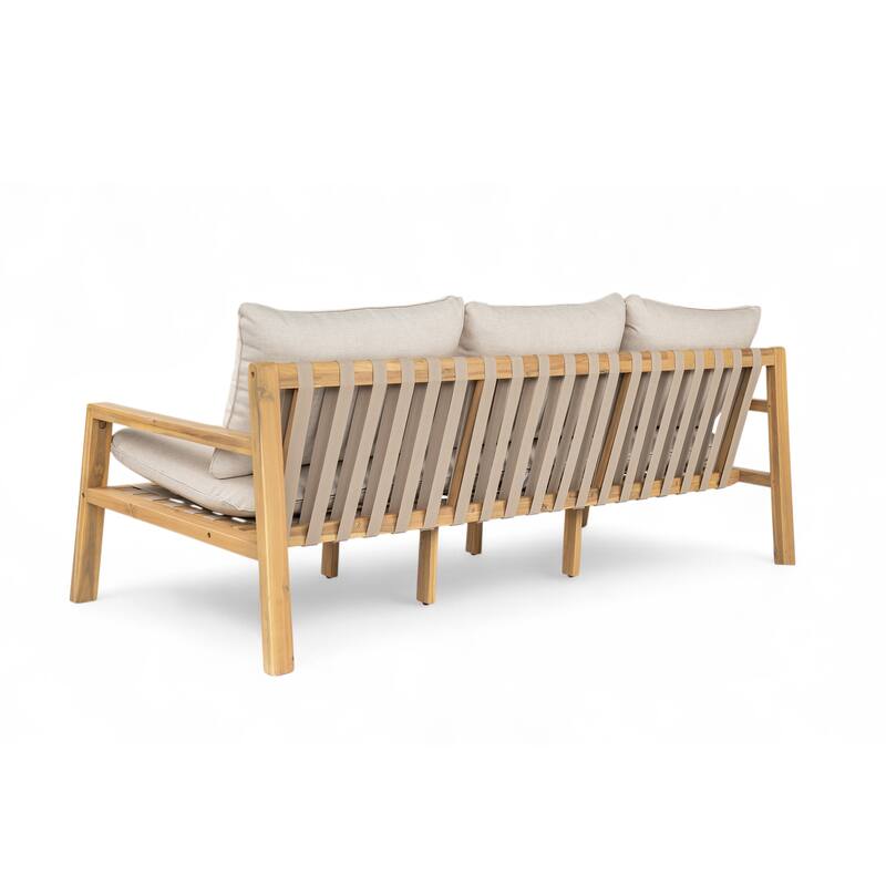 Christopher Knight Home - Thompson Outdoor Acacia Wood Woven Sofa