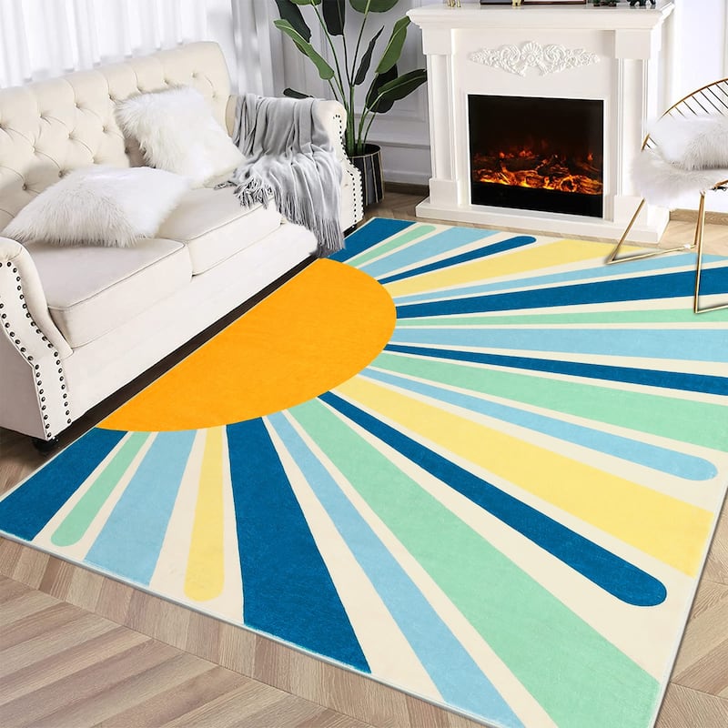 Garvee Rainbow Sol Kids Area Rug