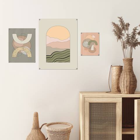 Americanflat Mid Century Neutral Abstract Landscape by The Print Republic - 2 Piece Art Print Set
